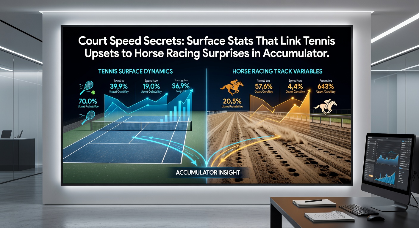 Horse racing field navigating a yielding turf track under rainy conditions, illustrating surprise factors in speed