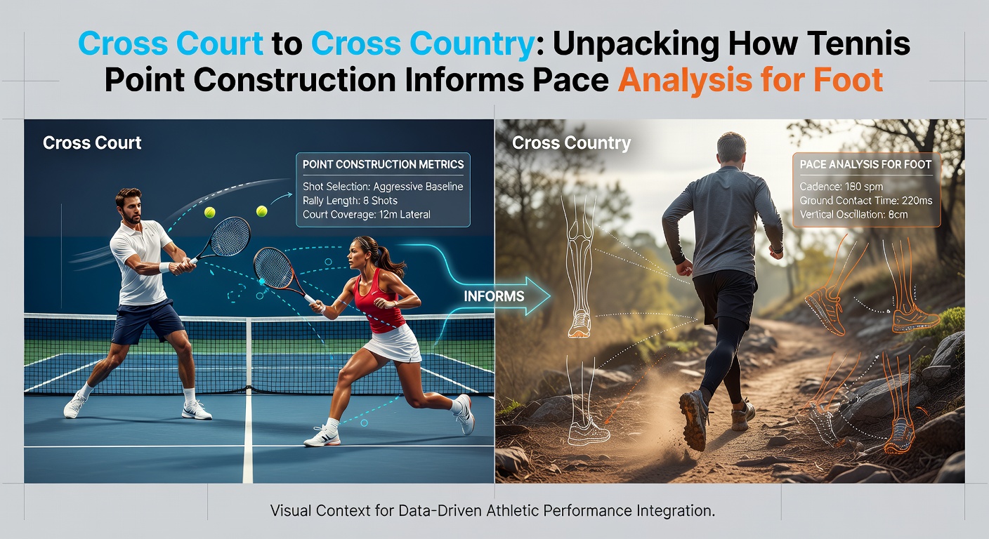 Comparative graphic showing tennis rally length data alongside football possession timelines and horse racing sectional splits