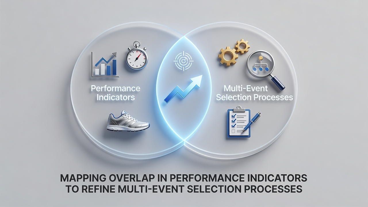 Data visualization of performance indicator overlaps used to refine selections across multiple sports events