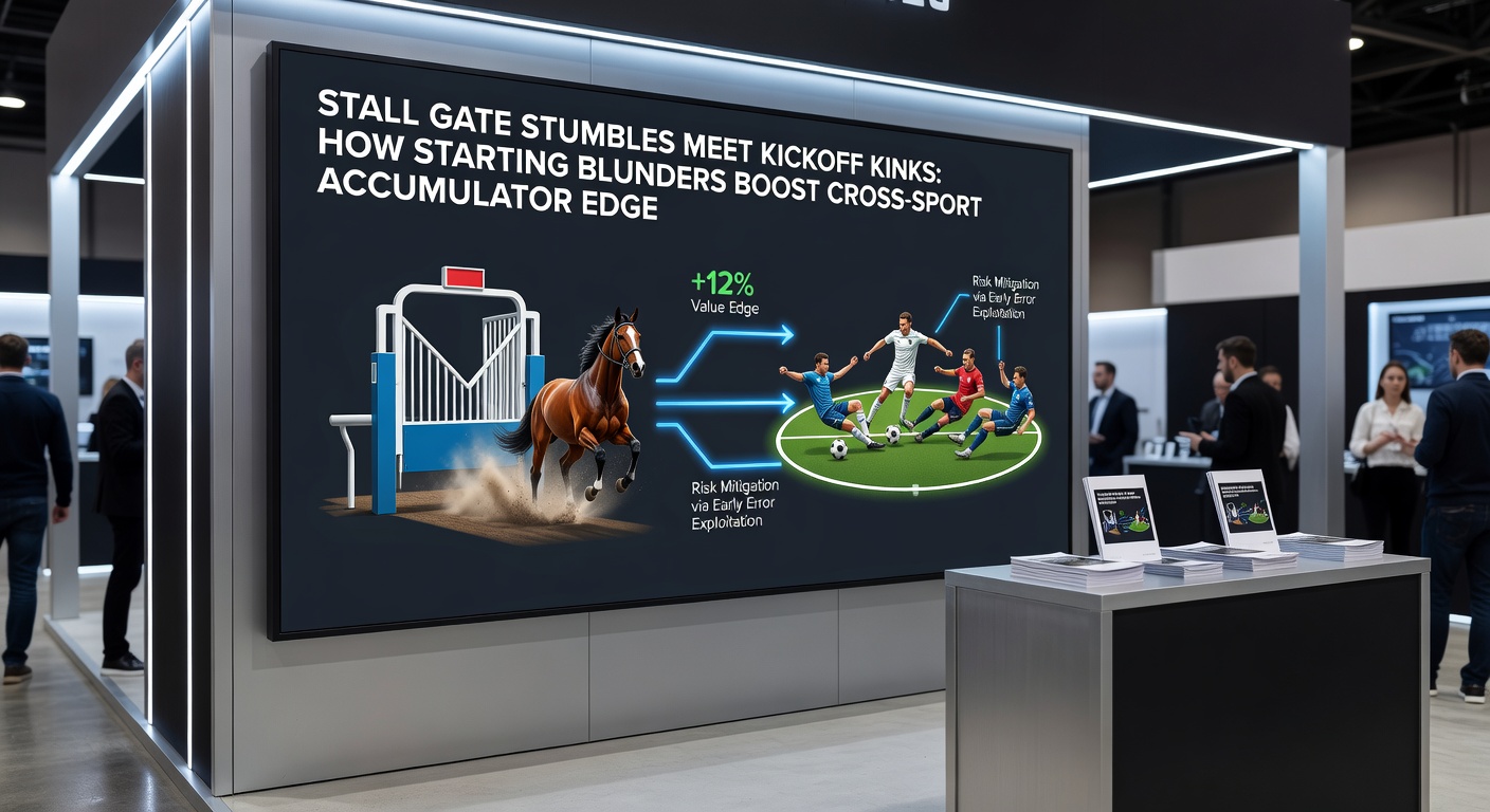Tennis player double-faulting first serve alongside a fumbling soccer kickoff and rearing horse at the gate, highlighting cross-sport starting errors